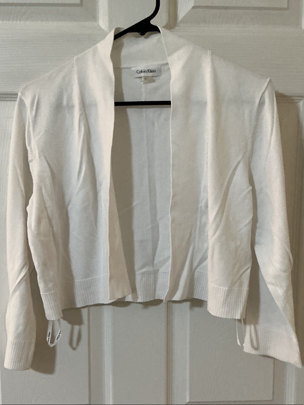 Calvin Klein white ladies shrug sweater size large